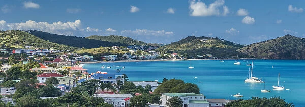 French West Indies, St-Martin, Grand Case, Gourmet Capital of the Caribbean, elevated