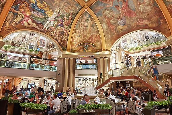 Frescoes painted by artist Antonio Berni over the central hall rooftop of the Pacifico Gallery Shopping Center, Buenos Aires, Argentina