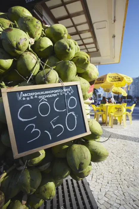 Framed Print : Fresh coconuts at cafe along Avenida Atlantica, Copacabana, Rio de Janeiro, Brazil Framed Print : Fresh coconuts at cafe along Avenida Atlantica, Copacabana, Rio de Janeiro, Brazil
