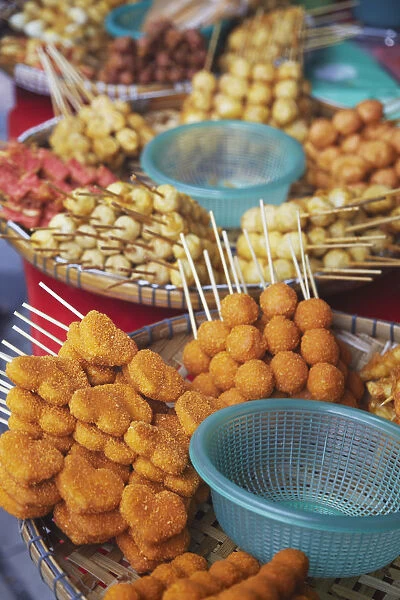 Fried food on street stall, Kuala Lumpur, Malaysia