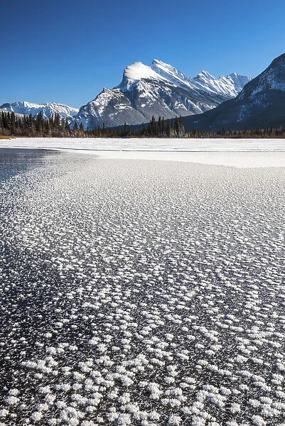 Frost Crystals on Vermillion Lakes, Banff National Park, Aberta, Canada