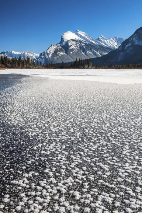 Framed Print : Frost Crystals on Vermillion Lakes, Banff National Park, Aberta, Canada Framed Print : Frost Crystals on Vermillion Lakes, Banff National Park, Aberta, Canada