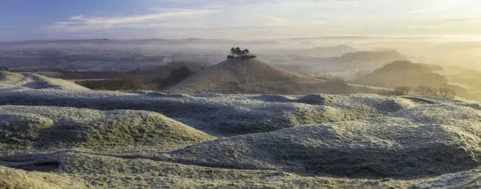 Framed Print : Frosty winter sunrise at Colmers Hill viewed from Quarry Hill, Bridport, Dorset Framed Print : Frosty winter sunrise at Colmers Hill viewed from Quarry Hill, Bridport, Dorset