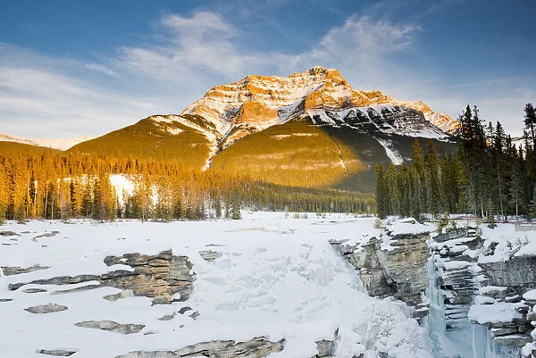 Frozen Athabasca Falls, Jasper National Park, Alberta, Canada