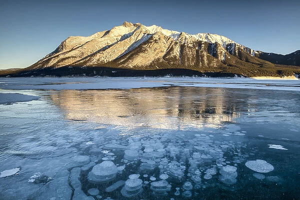 Frozen Bubbles on Abraham Lake, Alberta, Canada
