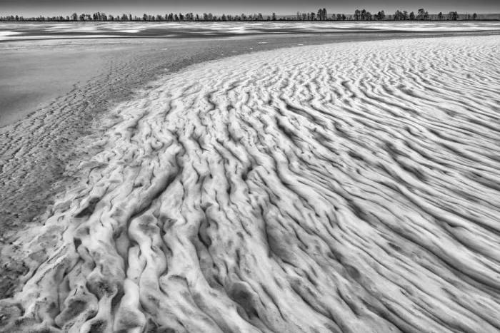 Framed Print : Frozen floodwater, Biebrza Marshes, Poland