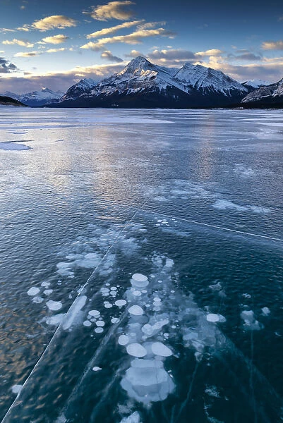 Frozen Methane Bubbles on Abraham Lake, Aberta, Canada