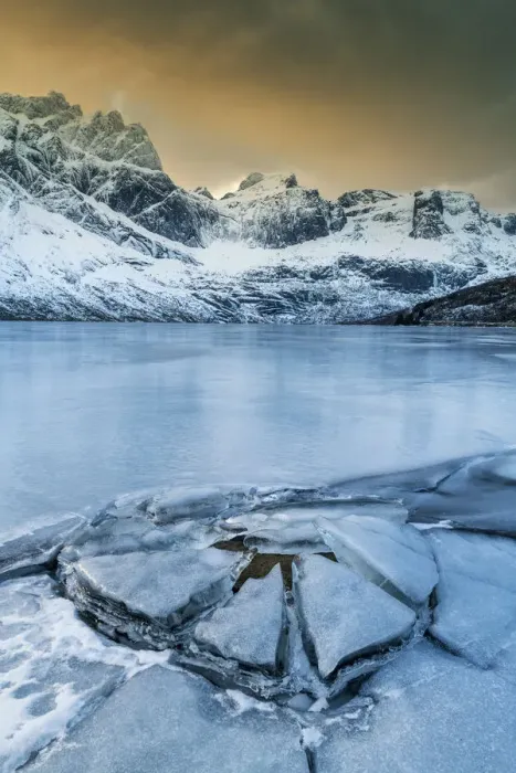 Framed Print : Frozen Storvatnet, Lofoten Islands, Norway Framed Print : Frozen Storvatnet, Lofoten Islands, Norway