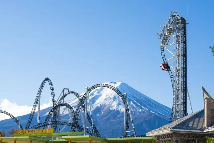 Framed Print : Fuji-Q Highland, Fujiyoshida, Yamanashi prefecture, Japan. The Fujiyama roller coaster Framed Print : Fuji-Q Highland, Fujiyoshida, Yamanashi prefecture, Japan. The Fujiyama roller coaster