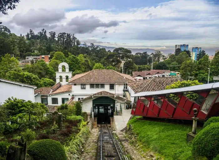 Framed Print : Funicular to Monserrate, Bogota, Capital District, Colombia