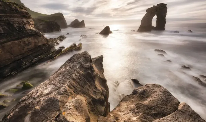 Framed Print : Gaada Stack, Foula, Shetland, Scotland, UK