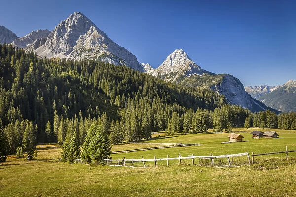 Gais valley with a view of the Mieminger mountain range, Ehrwald in Tirol, Tyrol, Austria
