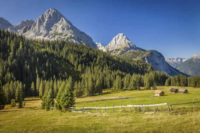 Framed Print : Gais valley with a view of the Mieminger mountain range, Ehrwald in Tirol, Tyrol, Austria Framed Print : Gais valley with a view of the Mieminger mountain range, Ehrwald in Tirol, Tyrol, Austria