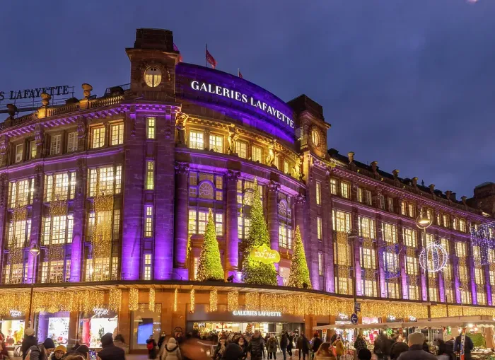 Framed Print : Galleries Lafayette, illuminated at Christmas, La Petite France, Strasbourg, Alsace, Bas-Rhin, France Framed Print : Galleries Lafayette, illuminated at Christmas, La Petite France, Strasbourg, Alsace, Bas-Rhin, France
