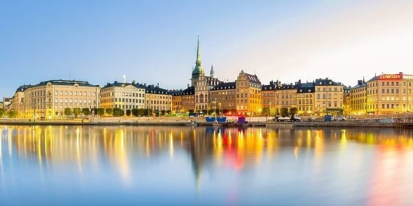 Gamla stan, Stockholm, Sweden, Northern Europe. Cityscape panorama at sunrise
