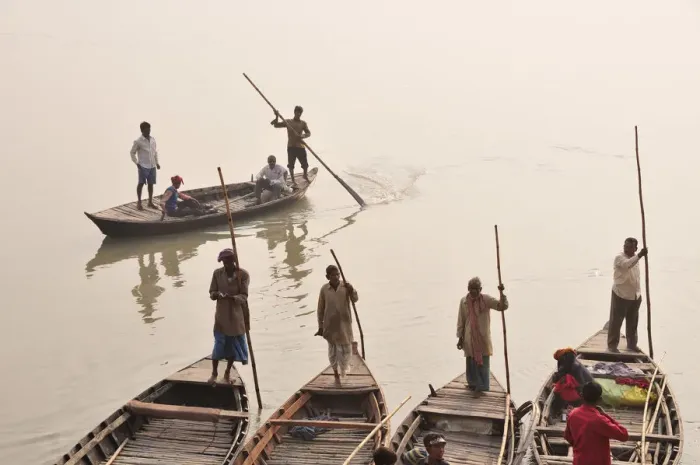 Framed Print : Gandak river, Sonepur Mela, India