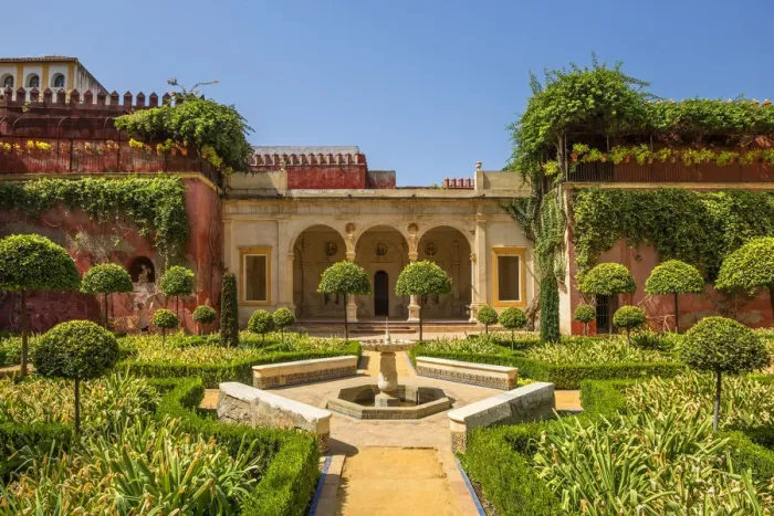 Framed Print : Garden of the Patio of Casa de Pilatos, Svilla, Andalusia, Spain