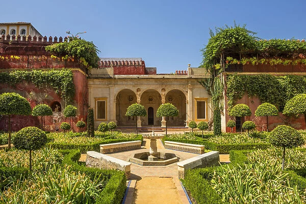 Garden of the Patio of Casa de Pilatos, Svilla, Andalusia, Spain