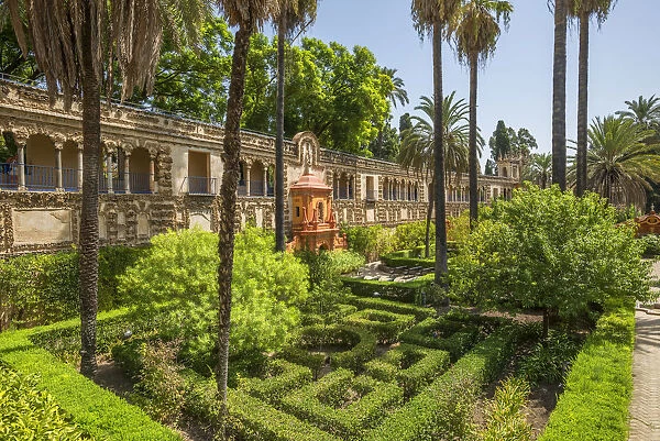 Garden of the Real Alcazar, Sevilla, Andalusia, Spain