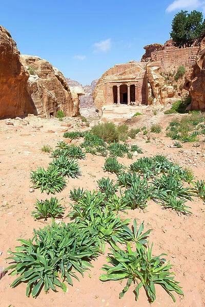 The 'Garden Tomb' in the archaeological site of Petra, Jordan, Middle East. Recognized as a UNESCO World Heritage Site in 1985