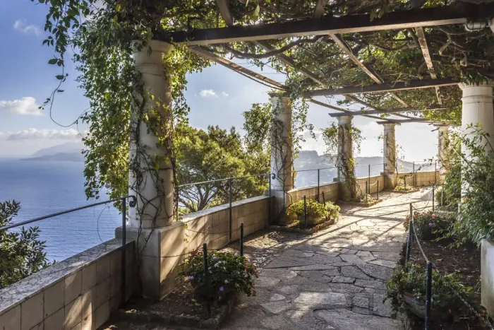 Framed Print : In the garden of Villa San Michele, Anacapri, Capri, Gulf of Naples, Campania, Italy Framed Print : In the garden of Villa San Michele, Anacapri, Capri, Gulf of Naples, Campania, Italy