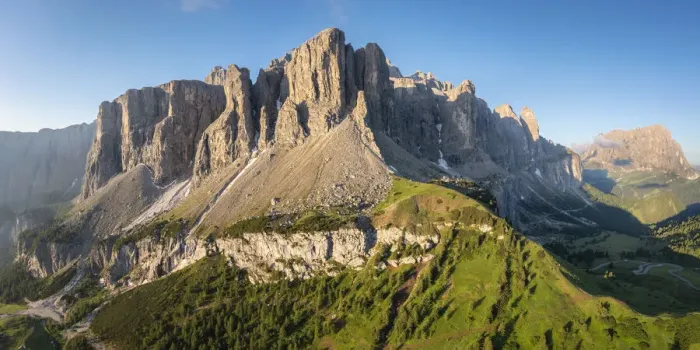 Framed Print : Gardena Pass at sunrise. Dolomites, South Tyrol, Bolzano district, Italy Framed Print : Gardena Pass at sunrise. Dolomites, South Tyrol, Bolzano district, Italy