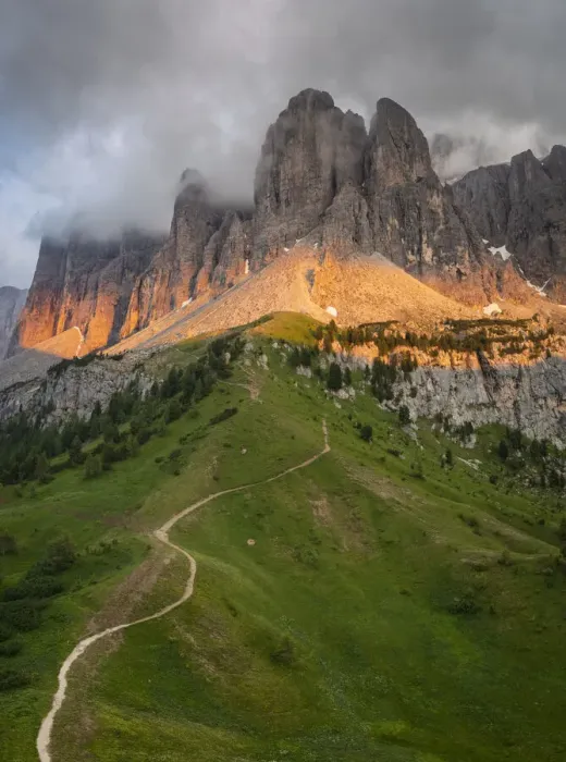 Framed Print : Gardena Pass at sunset after a storm. Dolomites, South Tyrol, Bolzano district, Italy Framed Print : Gardena Pass at sunset after a storm. Dolomites, South Tyrol, Bolzano district, Italy