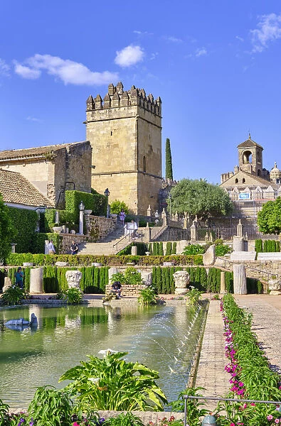 Gardens of the Alcazar de los Reyes Cristianos (Alcazar of the Christian Kings), Cordoba. Andalucia, Spain