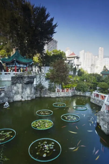Framed Print : Gardens of Wong Tai Sin temple, Kowloon, Hong Kong, China Framed Print : Gardens of Wong Tai Sin temple, Kowloon, Hong Kong, China