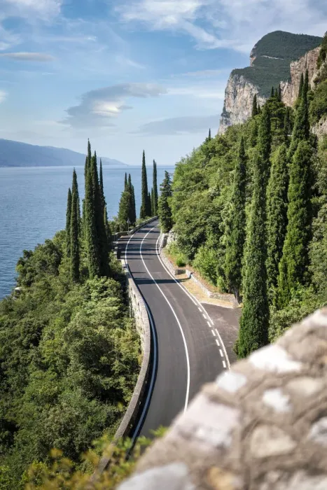 Framed Print : Gardesana Occidentale scenic road named Strada della Forra'on Garda Lake
