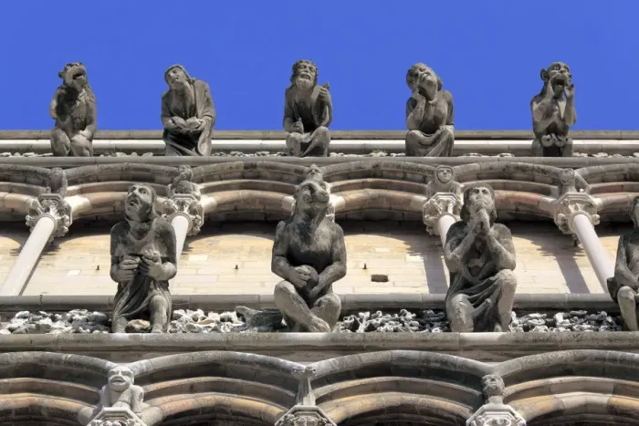Framed Print : Gargoyles on facade of cathedral Notre Dame, Dijon, Ca'te-d Or departement, Burgundy Framed Print : Gargoyles on facade of cathedral Notre Dame, Dijon, Ca'te-d Or departement, Burgundy