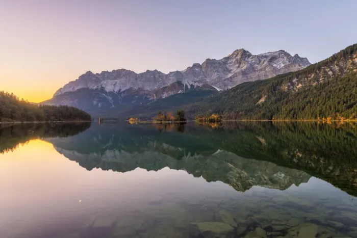 Framed Print : Garmisch Partenkirchen, Bavaria, Germany, Europe. Eibsee lake at sunrise Framed Print : Garmisch Partenkirchen, Bavaria, Germany, Europe. Eibsee lake at sunrise