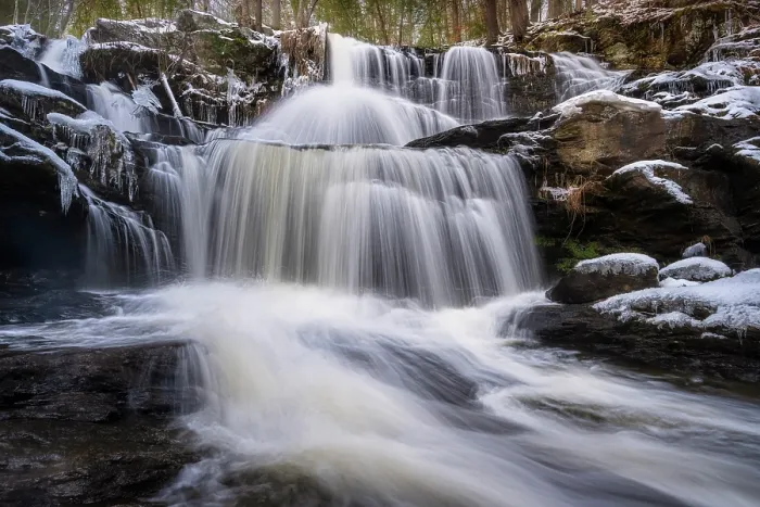 Framed Print : Garwin Falls in winter, Milford, New Hampshire, USA Framed Print : Garwin Falls in winter, Milford, New Hampshire, USA