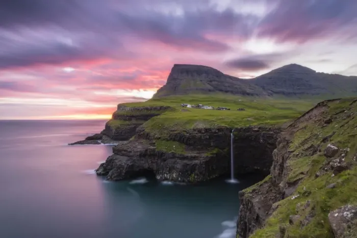 Framed Print : Gasadalur, Vagar island, Faroe Islands, Denmark