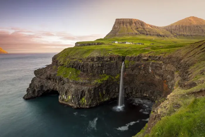 Framed Print : Gasadalur, Vagar island, Faroe Islands, Denmark