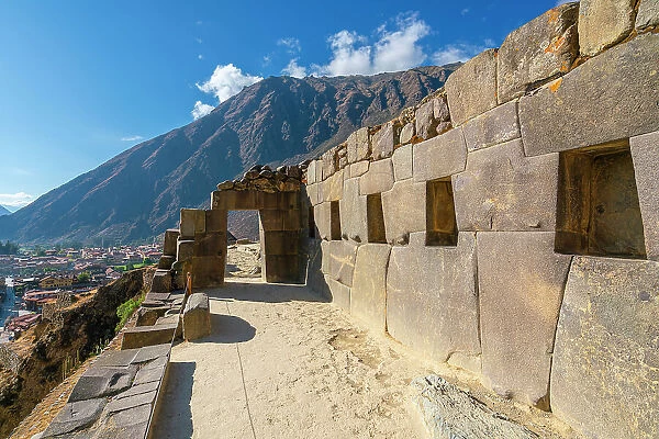 Gate of the Ten Alcoves at Inca ruins of Ollantaytambo, Ollantaytambo District, Urubamba Province, Cuzco Region, Peru