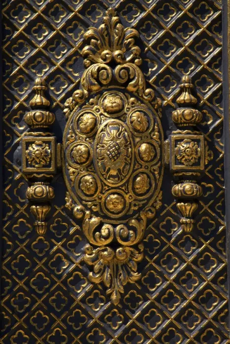 Framed Print : Detail on Gate Leading to Bosphorus, Beylerbeyi Palace, Beylerbeyi, Istanbul, Turkey