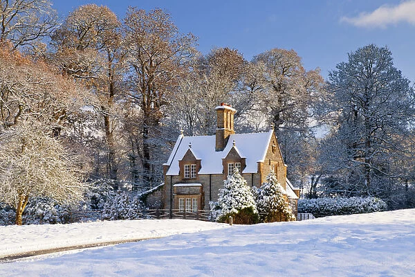 Gatehouse Cottage in Winter, Melbury Osmond, Dorset, England