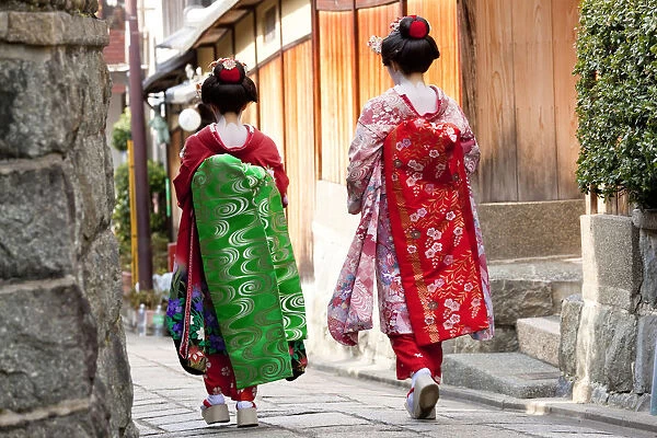 Two Geishas in Kyoto, Japan