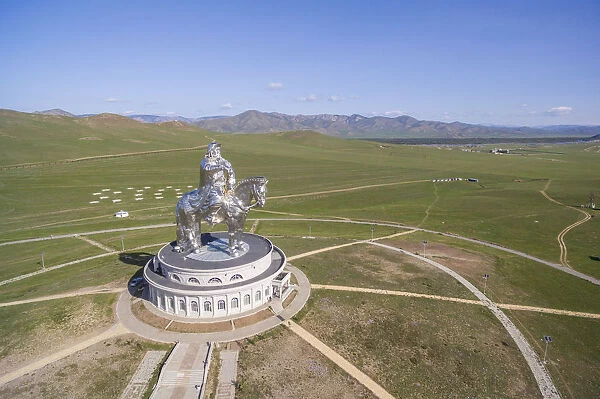 Genghis Khan Statue Complex from above. Erdene, Tov province, Mongolia