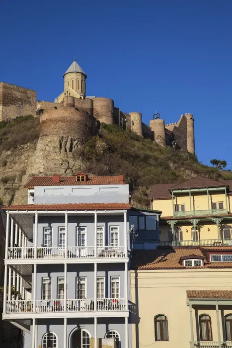 Framed Print : Georgia, Tbilisi, Narikala Fortress above Old town