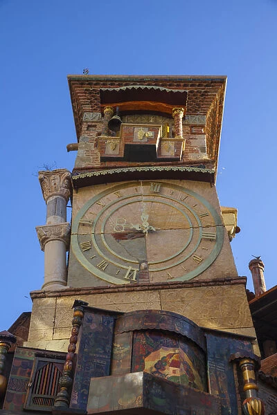 Georgia, Tbilisi, Old Town, Clock tower attached to the puppet theatre