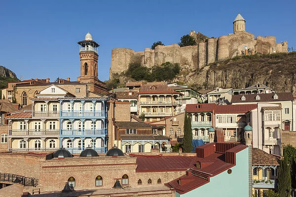 Georgia, Tbilisi, Old Town, Muslim Quarter, Tbilisi Mosque and Narikala Fortress