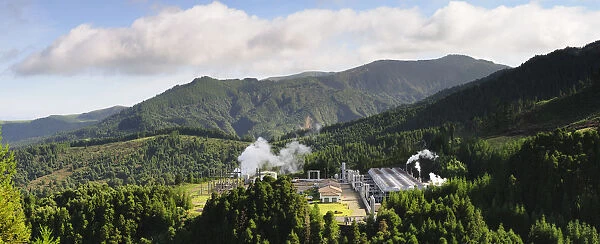 The geothermal power station of Ribeira Grande. Sao Miguel, Azores islands, Portugal