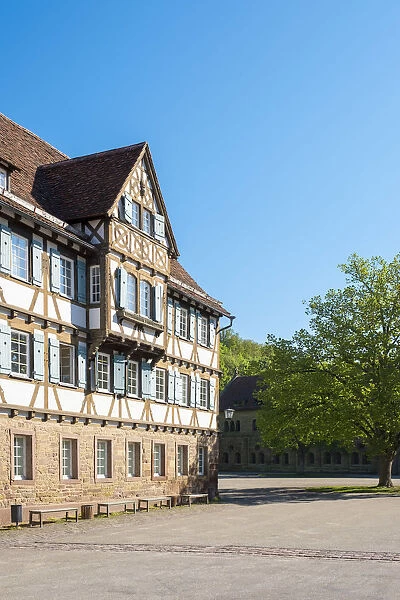 Germany, Baden-WAorttemberg, Maulbronn. Historic half-timber buildings in the monastery