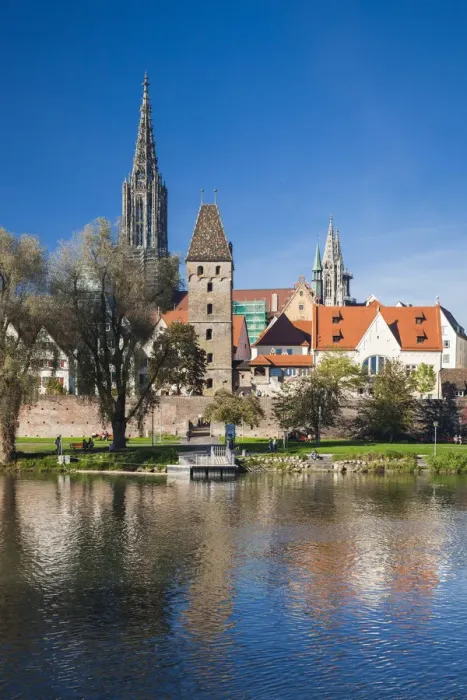 Framed Print : Germany, Baden-Wurttemburg, Ulm, city view from the Danube River Framed Print : Germany, Baden-Wurttemburg, Ulm, city view from the Danube River