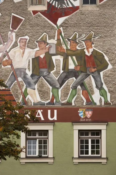Framed Print : Germany, Bavaria, Bad Reichenhall, sgrafitto building detail Framed Print : Germany, Bavaria, Bad Reichenhall, sgrafitto building detail