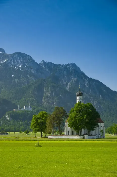 Framed Print : Germany, Bavaria (Bayern), Neuschwanstein Castle and Kolomanskirche Framed Print : Germany, Bavaria (Bayern), Neuschwanstein Castle and Kolomanskirche