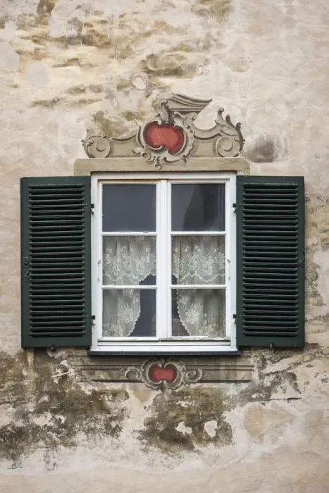 Framed Print : Germany, Bavaria, Fussen, window detail Framed Print : Germany, Bavaria, Fussen, window detail
