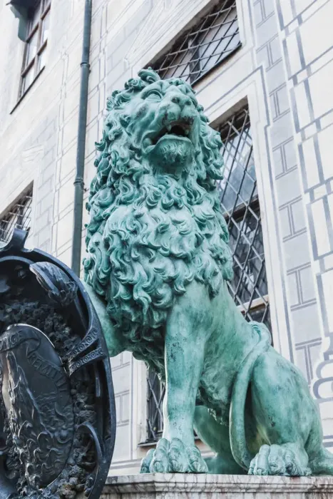 Framed Print : Germany, Bavaria, Munich, Lion Statue at The Residence Entrance Framed Print : Germany, Bavaria, Munich, Lion Statue at The Residence Entrance